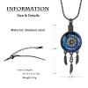 constantlife Circle of Life Dreamcatcher Cremation Jewelry for Ashes Stainless Steel Crystal Pendant Urn Necklace Keepsake Human Pet Memorial Gift for Women Men (Black-Blue) view 2
