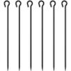 EUOKOK 30 Inch Rebar Stakes Heavy Duty 6 Pack Tent Stakes with Loop 1/2 Inch Diameter Tarp Pegs Tree Stakes and Supports Ground Anchors Garden Rope Fence Stakes for Outdoor Camping and Yard, Black view 1