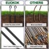 EUOKOK 30 Inch Rebar Stakes Heavy Duty 6 Pack Tent Stakes with Loop 1/2 Inch Diameter Tarp Pegs Tree Stakes and Supports Ground Anchors Garden Rope Fence Stakes for Outdoor Camping and Yard, Black view 3