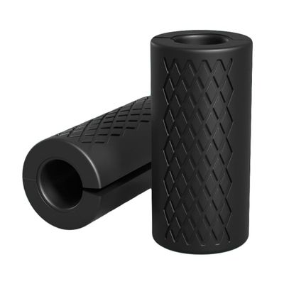 YCYU Dumbbell Grips Anti-slip Rubber Barbell Shoulder Pads Powerlifting Fat Hand Grips, Weightlifting Bodybuilding Home Workout (Black)