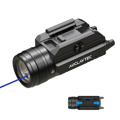 AUCLAYTEC 1200 Lumen Pistol Light Laser Combo Blue Beam Tactical Flashlight, Pistol Flashlight Adjustable Slide Locating Keys for Picatinny