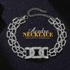ACEDRE Rhinestone Choker Necklace Jewelry Silver Sparkly Crystal Necklaces Chain Diamond Party Prom Neck Accessories for Women view 2
