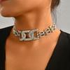 ACEDRE Rhinestone Choker Necklace Jewelry Silver Sparkly Crystal Necklaces Chain Diamond Party Prom Neck Accessories for Women view 3
