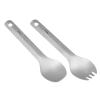 Psdndeww Versatile Cutlery Titanium Long Handle Spork Spoon Travel Picnic Tableware Metal Spork for Camping and Picnics Camping Backpacking Gear view 3
