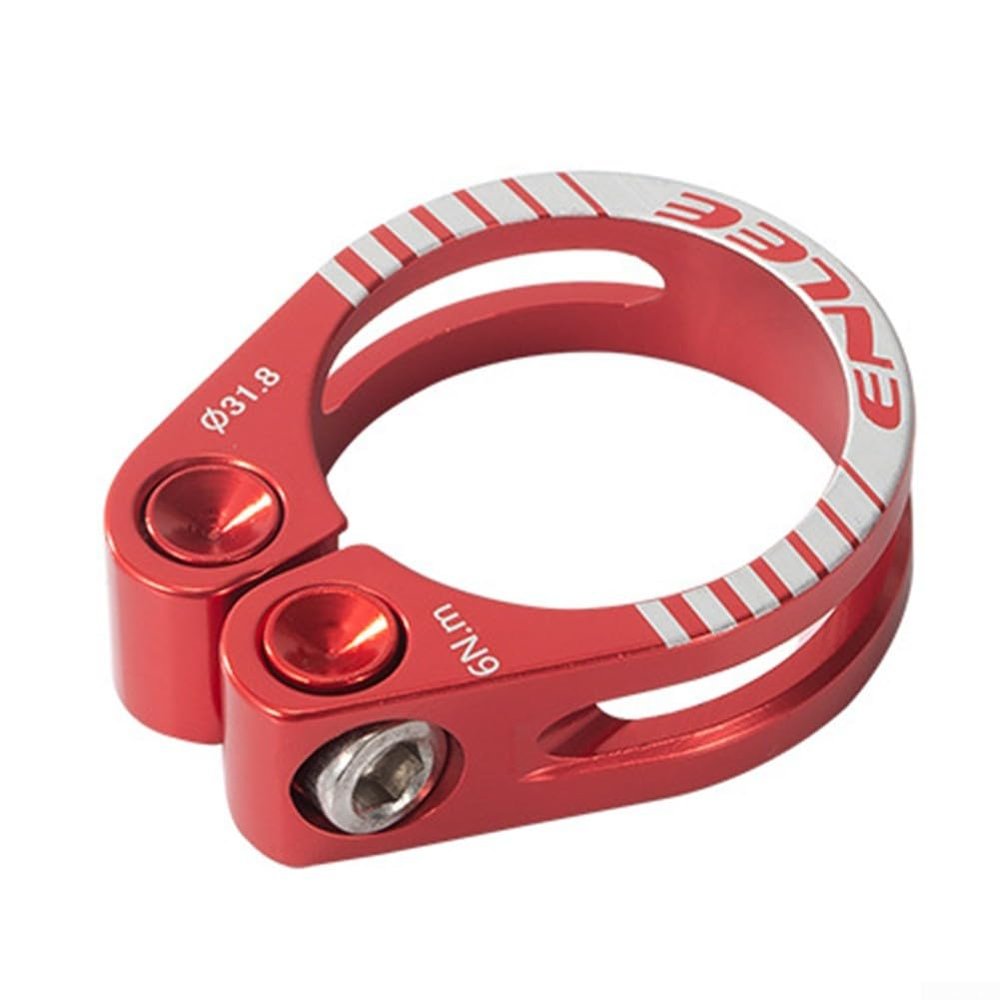 Bike Seat Post Clamp 27.2mm/28.6mm/31.8mm/34.9mm, Aluminium Alloy Bike Quick Release Seatpost Collar Hollow Lock Seatpost Clamp For Mountain Bike, Seat Tube Clip (31.8 red)