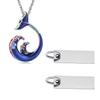 AIWENXI Ocean wave Urn Necklaces for Ashes Cremation Jewelry Whale Tail Stainless Steel Urns Necklaces Pendant Waves Memorial Locket Keepsakes Jewelry for Men Women view 2
