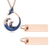 AIWENXI Ocean wave Urn Necklaces for Ashes Cremation Jewelry Whale Tail Stainless Steel Urns Necklaces Pendant Waves Memorial Locket Keepsakes Jewelry for Men Women view 4