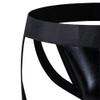 JEsilunmaMY Mens Leather Jockstrap with Garter Low Rise Bulge Pouch G-String Thongs Hollow Out Athletic Supporters Underpants (Black-5PC,Large) view 3