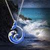 AIWENXI Ocean wave Urn Necklaces for Ashes Cremation Jewelry Whale Tail Stainless Steel Urns Necklaces Pendant Waves Memorial Locket Keepsakes Jewelry for Men Women view 3