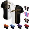 Custom Baseball Jerseys Black White Gold for Men Women Youth Boys, Personalized Casual Sports Button Down Short Sleeve Softball Shirts, Design Team Jerseys with Stitched Your Own Name/Number/Logo view 1