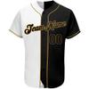 Custom Baseball Jerseys Black White Gold for Men Women Youth Boys, Personalized Casual Sports Button Down Short Sleeve Softball Shirts, Design Team Jerseys with Stitched Your Own Name/Number/Logo view 2
