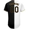 Custom Baseball Jerseys Black White Gold for Men Women Youth Boys, Personalized Casual Sports Button Down Short Sleeve Softball Shirts, Design Team Jerseys with Stitched Your Own Name/Number/Logo view 3