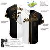 Custom Baseball Jerseys Black White Gold for Men Women Youth Boys, Personalized Casual Sports Button Down Short Sleeve Softball Shirts, Design Team Jerseys with Stitched Your Own Name/Number/Logo view 4