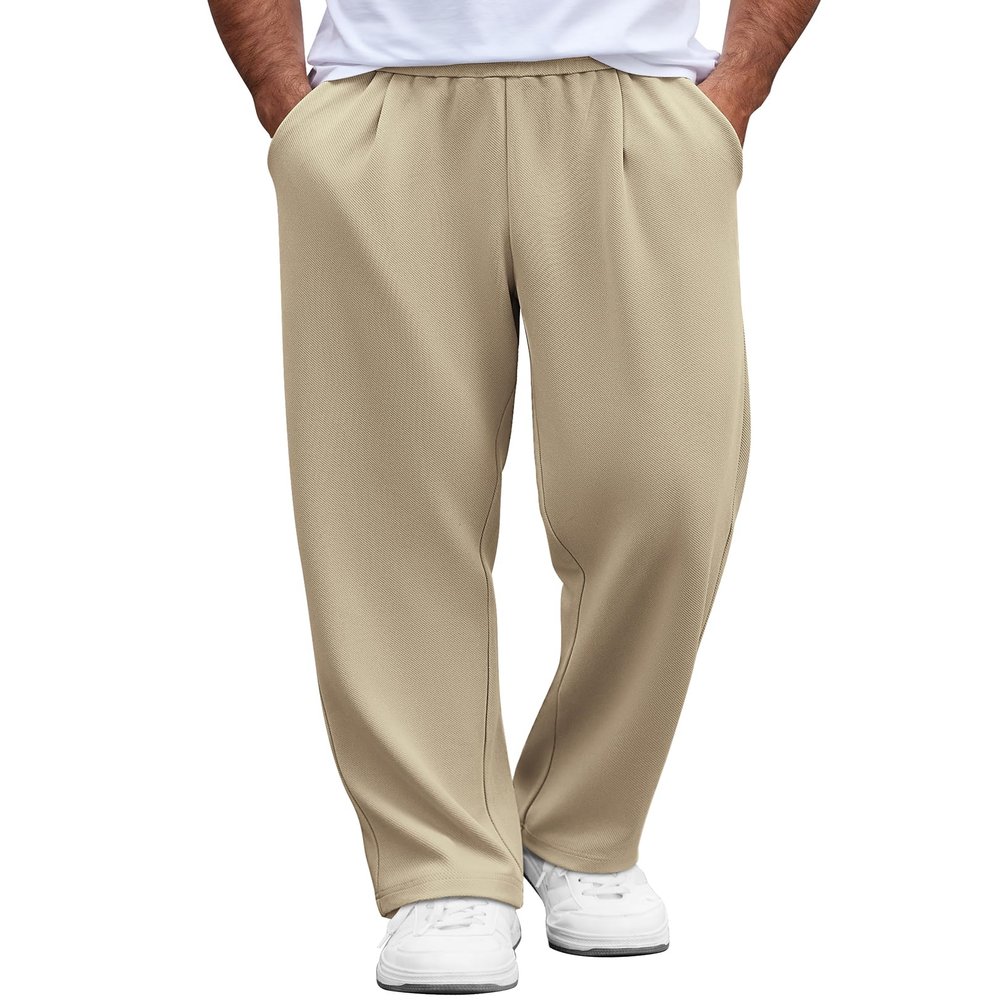 COOFANDY Mens Casual Sweatpants Open Bottom Lounge Pants Lightweight Baggy Workout Yoga Track Pants Khaki
