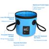 TopHomer Collapsible Bucket with Handle Portable Camping Bucket 12L Outdoor Fishing Water Folding Bucket for RVing, Camping, Hiking, Boating, Backpacking(Light Blue and Orange) view 3