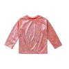 iiniim Kids Girls Shiny Metallic Jazz Hip Hop Dance T-Shirt Long Sleeve Loose Tops for Stage Club Party Costume Red 17-18 Years view 3