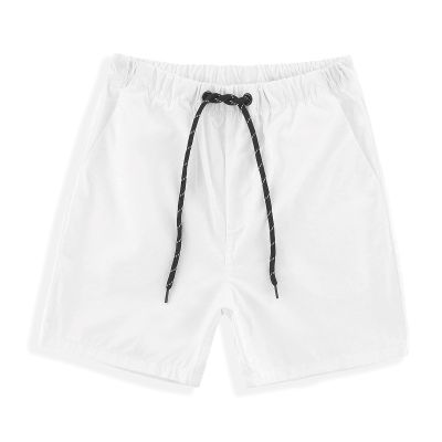 GLEAMING GRAIN Toddler Boys Shorts Cotton Shorts with Drawstring Casual Elastic Waist Shorts for Boys or Girls 2-7 Years White