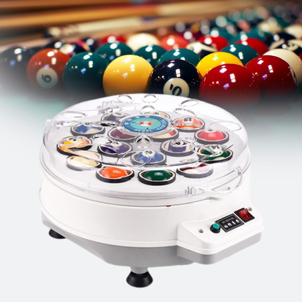 CHRISK Billiard Cleaning Machine, Pool Ball Cleaner Billiard Ball Polishing Cleaning Machine, Automatic 16/22 Balls
