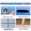 KIKILIVE Inflatable Air Gymnastics Tumbling Mat 13ft Blue, Air Tumble Track Mat 8 inches Thickness with Electric Air Pump for Home Use Training Cheerleading Yoga Water Beach Park view 3
