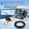 150HP Hydraulic Outboard Steering Kit - 6.9 Mpa/1000 psi Working Pressure, 409.7 kgf Output Force, Complete Boat Marine System for Singlem Built-in 2-Way Lock Cylinder, 150 HP Helm Pump, 26ft Hose view 2