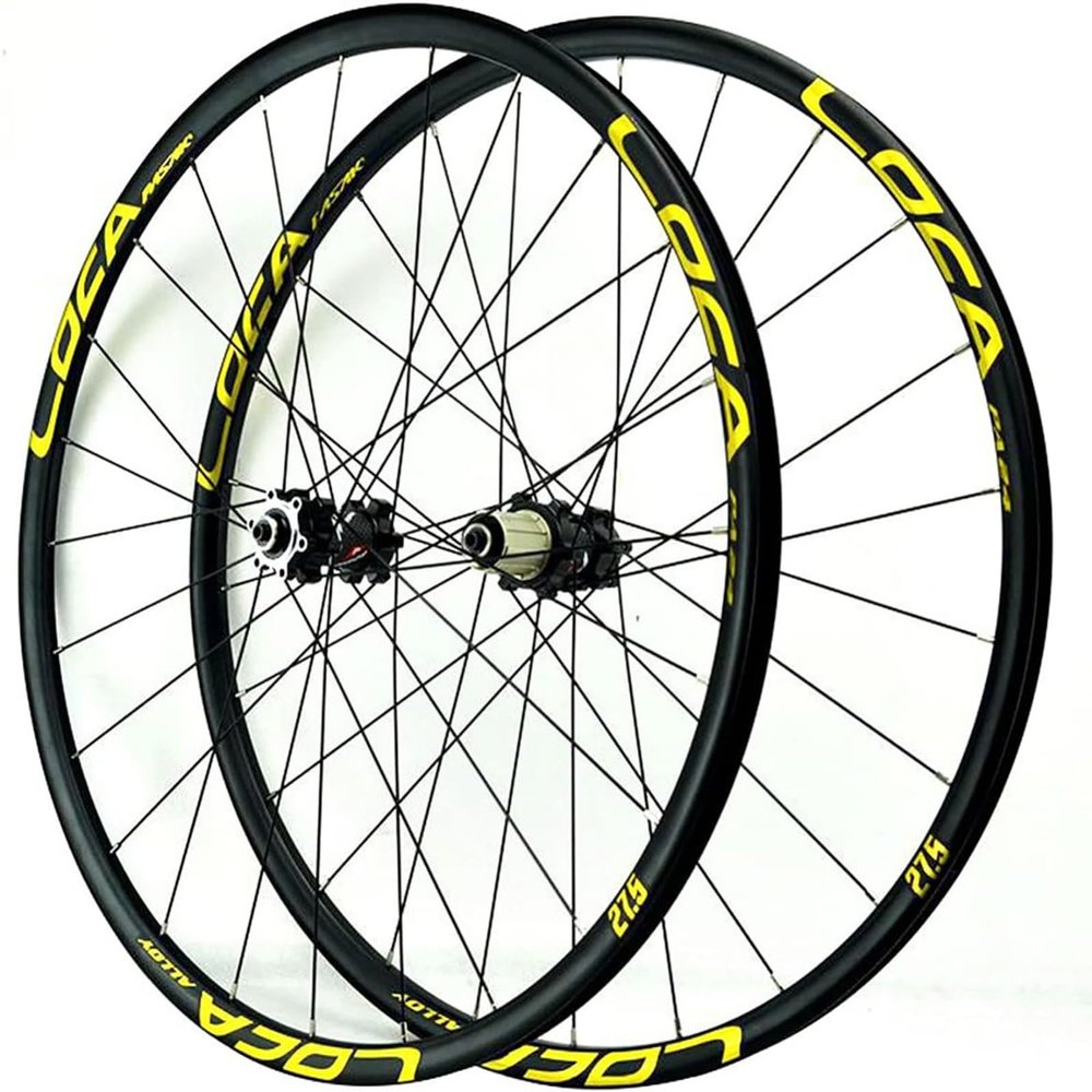 Bicycle Wheel Set for Mountain Bike 26"/27.5"/29" Double Wall Rims Disc Brake 8 9 10 11 12 Speed Cassette QR Wheel 24H B,26in