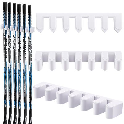 Yousoontic Hockey Stick Holder Wall Mount, 1-6 Stick Capacity, Ice and Field Hockey Organizer (Decor & Storage 2-in-1) for Home Garage Room Office Sports Decoration(10 Inch,White,1 Pc)