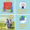 SDADI Height Adjustable 3-in-1 Giant 4-in-a-Row Connect Game with Golf and Ring Toss, Jumbo 4-to-Score Indoor/Outdoor Yard Party Game for Kids, Adults & Family view 3