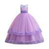 Baby Girls Princess Dress Sequins Bowknot Dress Kids Puff Sleeve Birthday Pageant Wedding Tutu Gown Dress (Purple, 6-7 Years) view 1