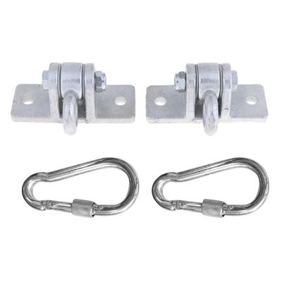 Luzhengyang Heavy Duty Metal Hanger Set Swing Porch Hook Hardware - 11,000lbs Capacity - Easy Installation - Perfect for Playsets, Swings, Hammocks - Includes Carabiners - Silver