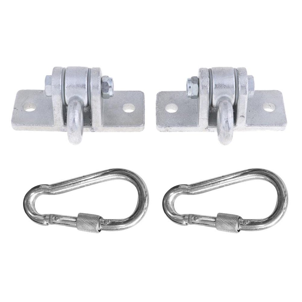 Luzhengyang Heavy Duty Metal Hanger Set Swing Porch Hook Hardware - 11,000lbs Capacity - Easy Installation - Perfect for Playsets, Swings, Hammocks - Includes Carabiners - Silver