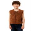 YONGHS Kids Boys Girls Gothic Suit Vest Medieval Steampunk V-Neck Sleeveless Lace-Up Dressy Waistcoat Dark Brown 4 Years view 3