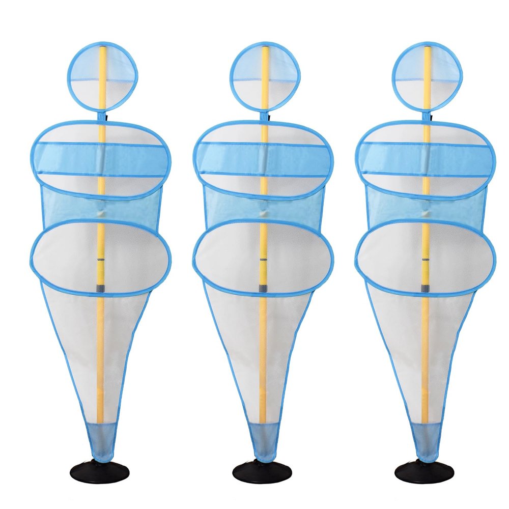TNZMART Football Dummies Free-Kick Training Mannequin Portable Defender Practice Dummy Soccer Agility Poles with Mesh Dummy (Pack of 3, 4.9 FT)