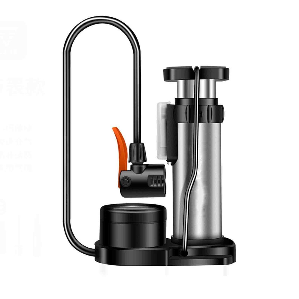 JUSHZ Balloon Pump for Inflatables Airbed Pump Inflatable Pump Ball Foot for Balloon Arch Nozzles Bikes Manual Floor Pumps for Car and Home Use 120PSI Portable Non-Slip (Silver,17cm)