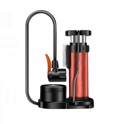 JUSHZ Balloon Pump for Inflatables Airbed Pump Inflatable Pump Ball Foot for Balloon Arch Nozzles Bikes Manual Floor Pumps for Car and Home Use 120PSI Portable Non-Slip (Red,17cm)