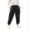 Betusline Girl's Outdoor Casual Cargo Jogger Pants with Pockets Black 9-10 Years view 4