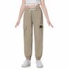 Betusline Girl's Outdoor Casual Cargo Jogger Pants with Pockets Khaki 11-12 Years