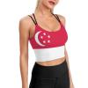 Adugen Origei Women Fitness Workout Running Shirts Singapore Flag Yoga Tank Top L view 1