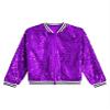 Xnihocha Girls Sequin Jacket Long Sleeve Kids Bomber Coats Spring Fall Party Outfits for Kids Purple 14 Years view 4