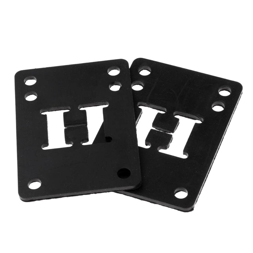 Luzhengyang 2 Pack Rubber Skateboard Longboard Risers for Smooth Ride and Noise Reduction | Shock Pads to Wheel Bite | 3mm Thick | Black Color | for Skateboarders and Longboarde