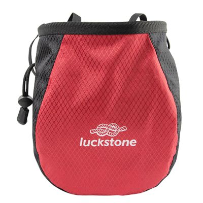 Bestvisse Rock Climbing Chalk Bag Adjustable Drawstring Chalk Bag Bouldering Chalk Bag Bucket for Rock Climbing Weight Lifting, 16*12*8cm, red