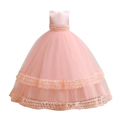 Baby Girls Princess Dress Sequins Bowknot Dress Kids Puff Sleeve Birthday Pageant Wedding Tutu Gown Dress (Pink, 14-15 Years)