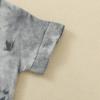 AMIMOJY todays daily deals Baby Boys Summer Clothes Set Tie Dye Short Sleeve T Shirt Round Neck Tops Toddler Shorts Casual Suit 2Pcs Outfits baby girls hunting clothes, 12-18Months, Grey view 2
