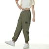 Betusline Girl's Outdoor Casual Cargo Jogger Pants with Pockets Army Green 9-10 Years view 2