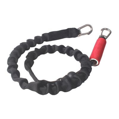 Luzhengyang Performance Kitesurfing Leash Rope - Elastic Bungee Cord - Essential Kiteboarding Gear - 40" Length - Nylon & Stainless Steel - Spring Snap Carabiners - Black & Red Color -
