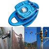 Luzhengyang Weight Dual Pulley Zip Line Trolley 35KN for Climbing, CE Certified, High Efficiency Double Sheave Ball Bearing Aluminum Side Swing Pulley, for Mountaineering and Rock Climbing view 2