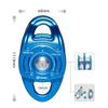 Luzhengyang Weight Dual Pulley Zip Line Trolley 35KN for Climbing, CE Certified, High Efficiency Double Sheave Ball Bearing Aluminum Side Swing Pulley, for Mountaineering and Rock Climbing view 4