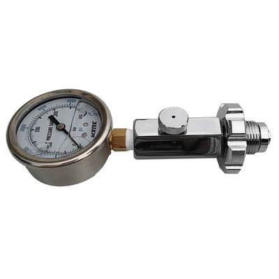 Dive Tank Pressure Gauge 6000 psi Submersible Diving DIN Cylinder Checker & Release Valve, 400 bar Professional Yoke Barometer for Underwater Snorkeling Gear, Stainless Steel