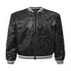 Miaeowve Kids Girls Sequin Bomber Jacket Sparkle Long Sleeve Zipper Up Party Jacket Outwear Black 14 Years view 3