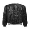 Miaeowve Kids Girls Sequin Bomber Jacket Sparkle Long Sleeve Zipper Up Party Jacket Outwear Black 14 Years view 4