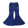 NineFit Basics Baby Girl Flare Jeans Kids Toddler Bell Bottom Pants Black Ripped Pants Fashion Western Denim (Black, 18-24 Months) view 4